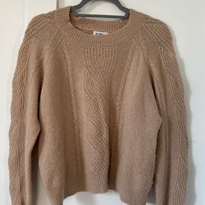 27 Miles Brown Cable Knit Print Pullover Sweater M